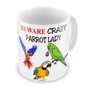 12oz Beware Crazy Parrot Lady Mug