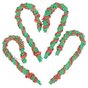 Christmas Candy Cane Shaped Parrot Foot Toys - Pack of 4